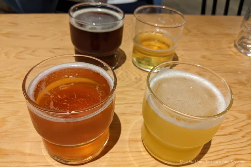 Selection of four small size craft beer samples