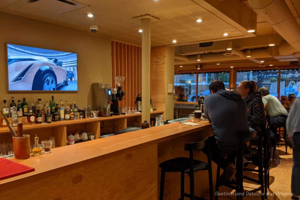 Bar in taproom and restaurant