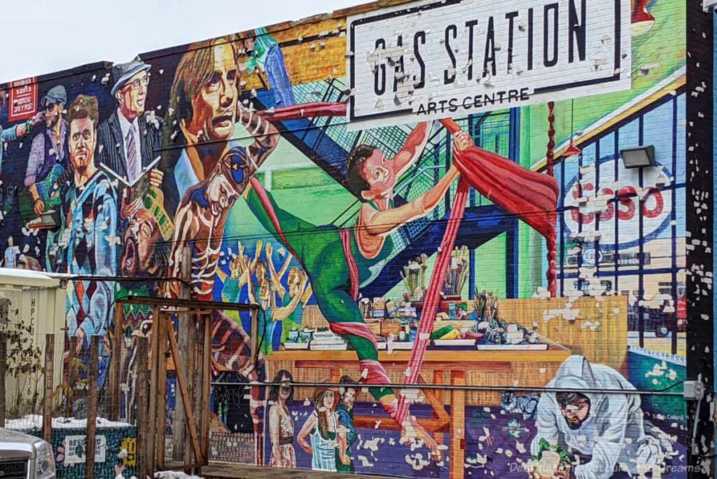 Mural on the side of the Gas Station Art Station In Winnipeg, Manitoba