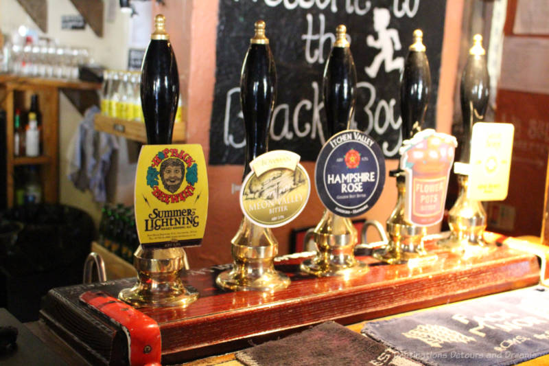 Taps in an English pub