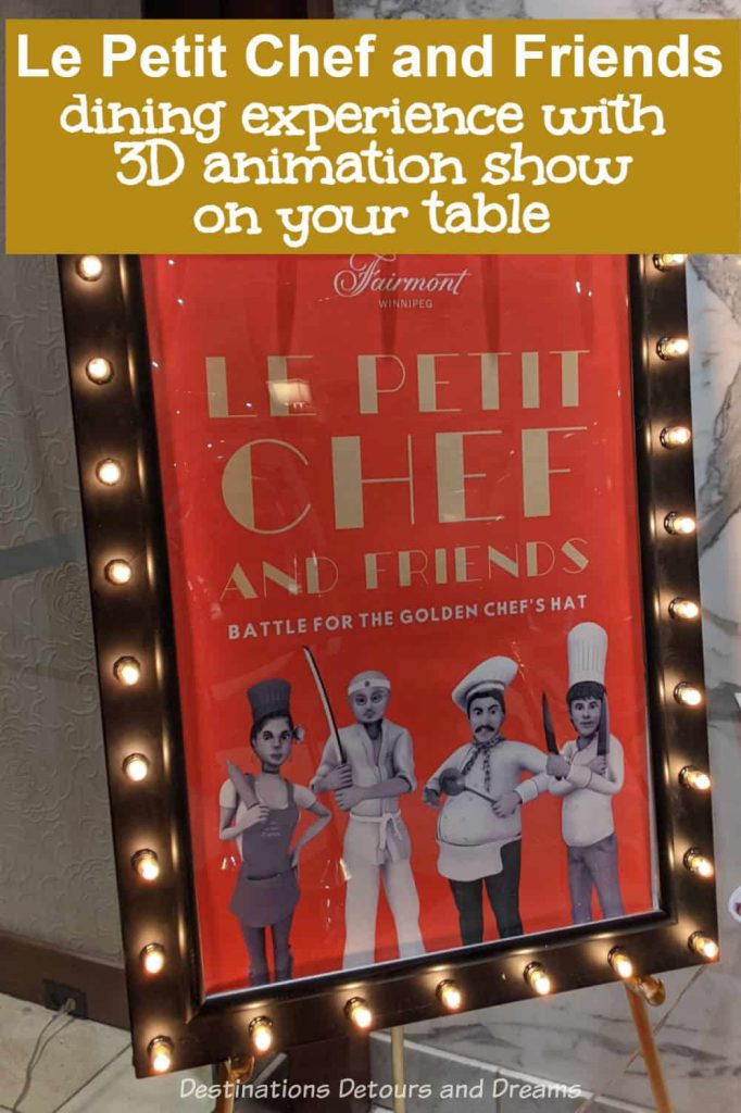 Dining With Le Petit Chef and Friends - Animated dining show at the table of a four-course dinner at The Velvet Glove restaurant in Winnipeg, Manitoba, Canada where 3D projected animated tiny chefs put on a show at your table