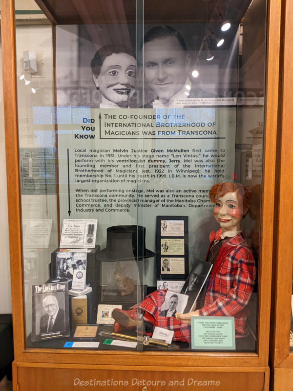 Transcona Museum Melvin McMullen Museum display about magician Melvin McMullen