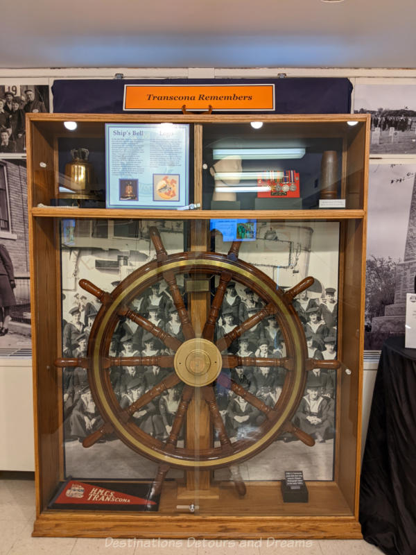 Transcona Museum Ship Wheel Ships wheel and display remembering veterans in museum