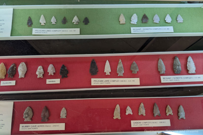 Transcona Museum Museum collection of traditional Indigenous tools with information as to where they were found