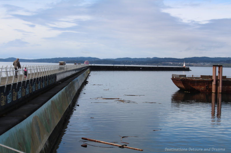 Ogden Point Breakwater Lighthouse Concrete L-shaped breakwater with lighthouse at end