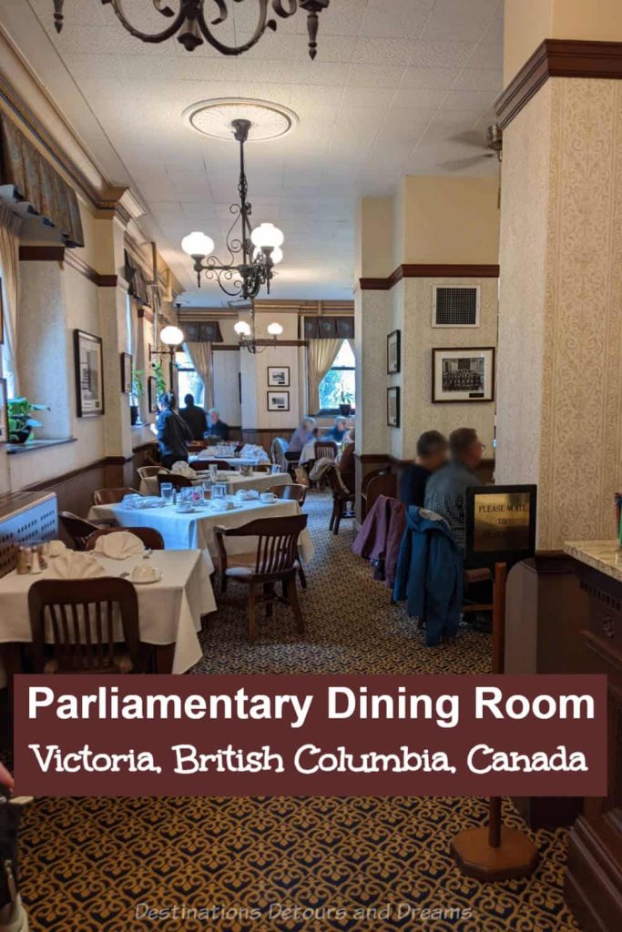 Lunch at the Parliamentary Dining Room in Victoria - the restaurant at British Columbia's Legislative Assembly Building in Victoria, British Columbia, Canada is a special treat for breakfast or lunch