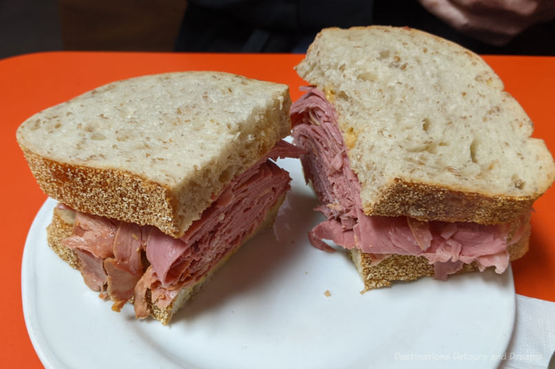 winnipeg-foods-rye-bread Corned beef sandwich on Winnipeg-style rye bread