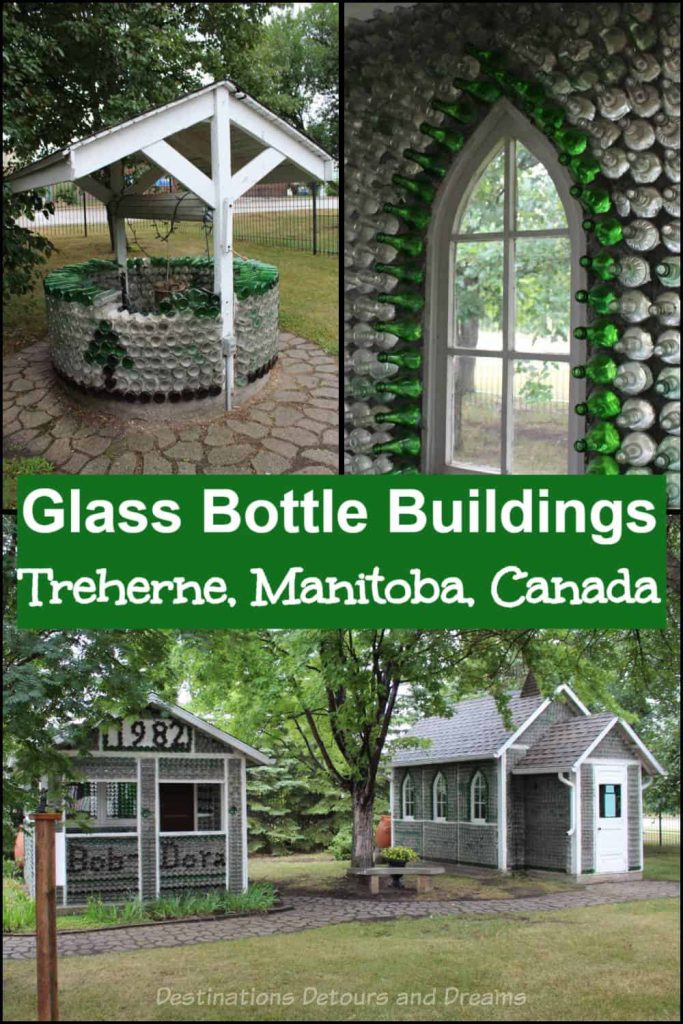Treherne Glass Bottle Buildings - A small park in Treherne, Manitoba, Canada contains several glass bottle buildings, including a one-room house, a church, and a wishing well