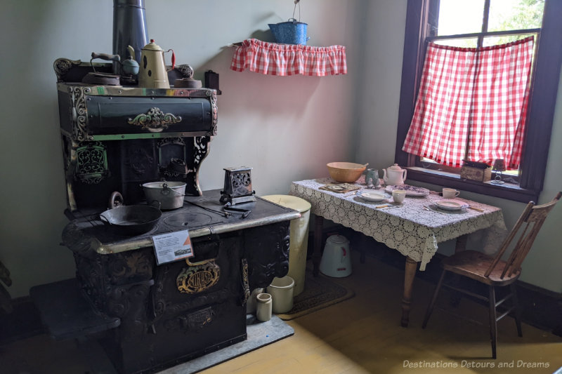 Miami Railway Station Museum Kitchen Museum room containing old cook stove and table