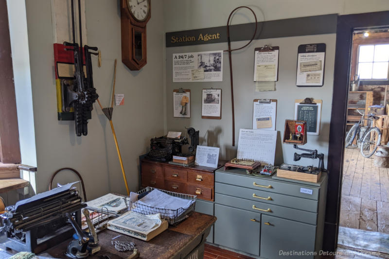 Miami Railway Station Museum Office Recreation of a railway station agent's office in a museum with desk and communication equipment