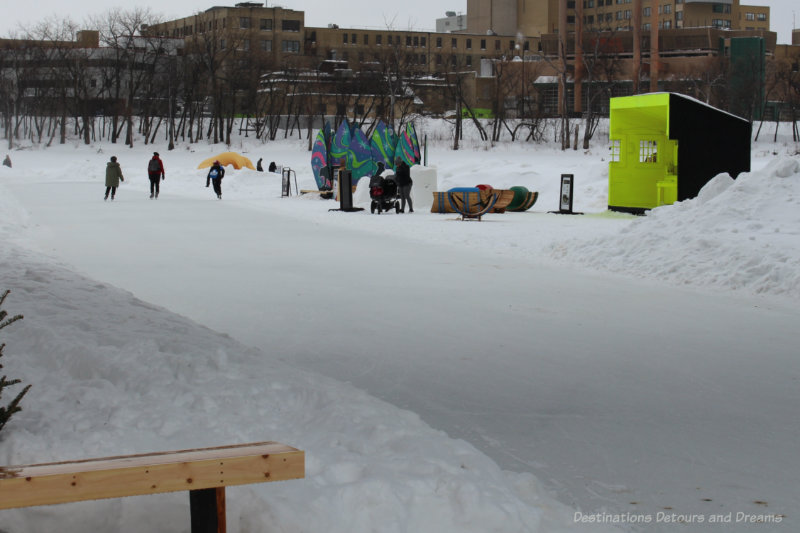 The Forks Nestaweya Trail skating trail on river
