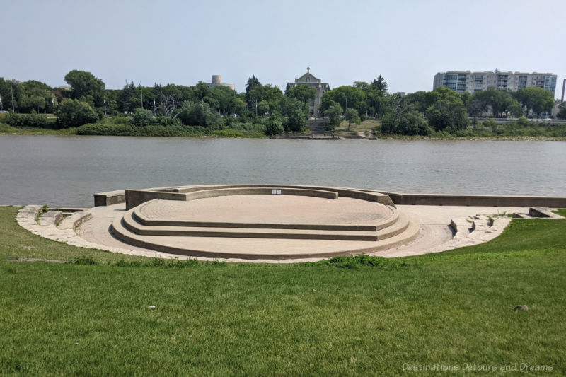 The Forks Turtle Tours Amphitheatre Stone amphitheatre at the edge of a river