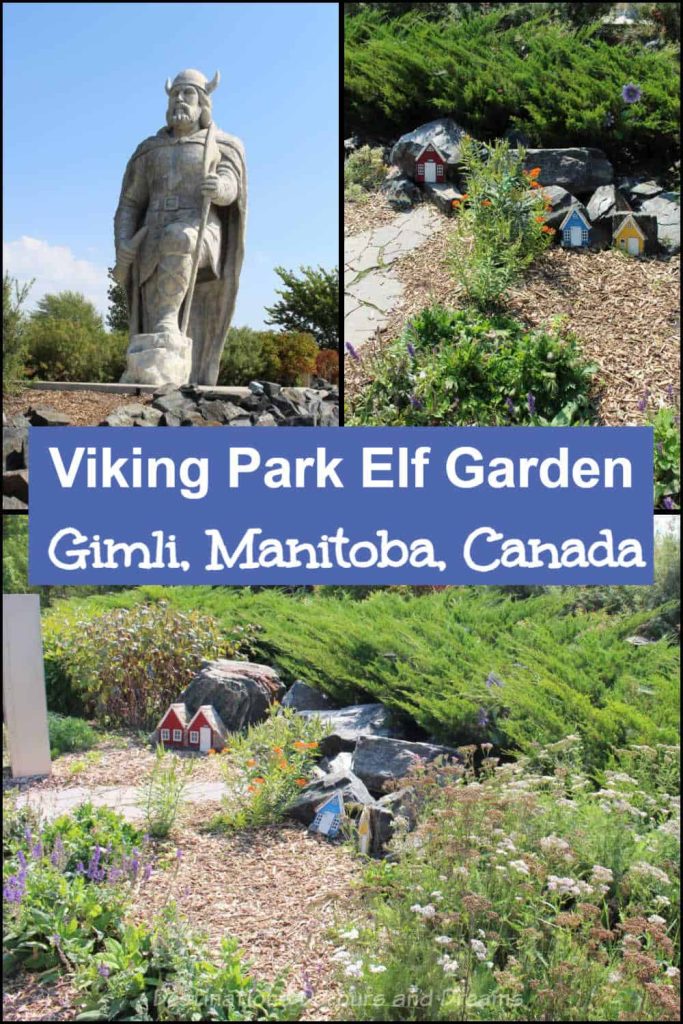 Icelandic Elf Houses in Manitoba - Viking Park in Gimli, Manitoba, Canada, once the heart of New Iceland, features elf houses and a giant Viking statue