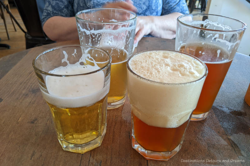 Rendezvous Beer Four glasses of lager-style beer