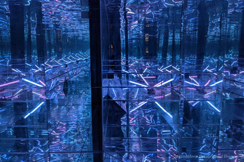 Lights reflected in a mirror room