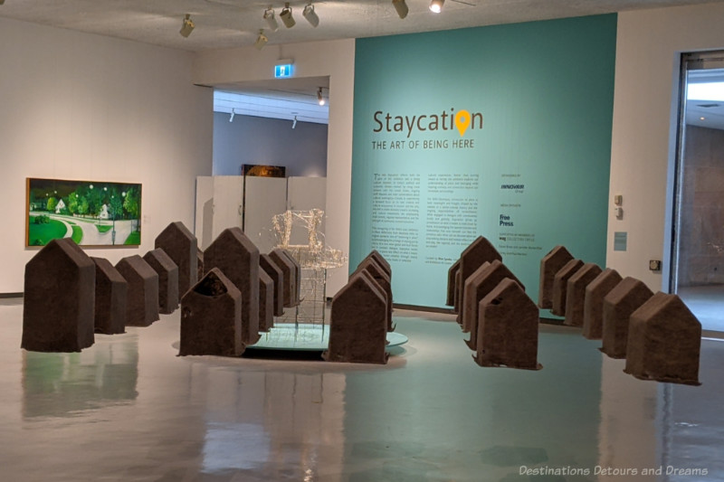 Stacyation Area in art gallery leading into Staycation: The Art of being There exhibit