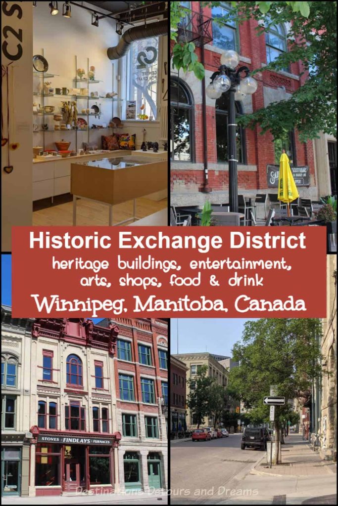 Explore Winnipeg's Exchange District - National Historic Site neighbourhood featuring heritage buildings, arts, entertainment, boutique shops, and eateries in the heart of Winnipeg, Manitoba, Canada