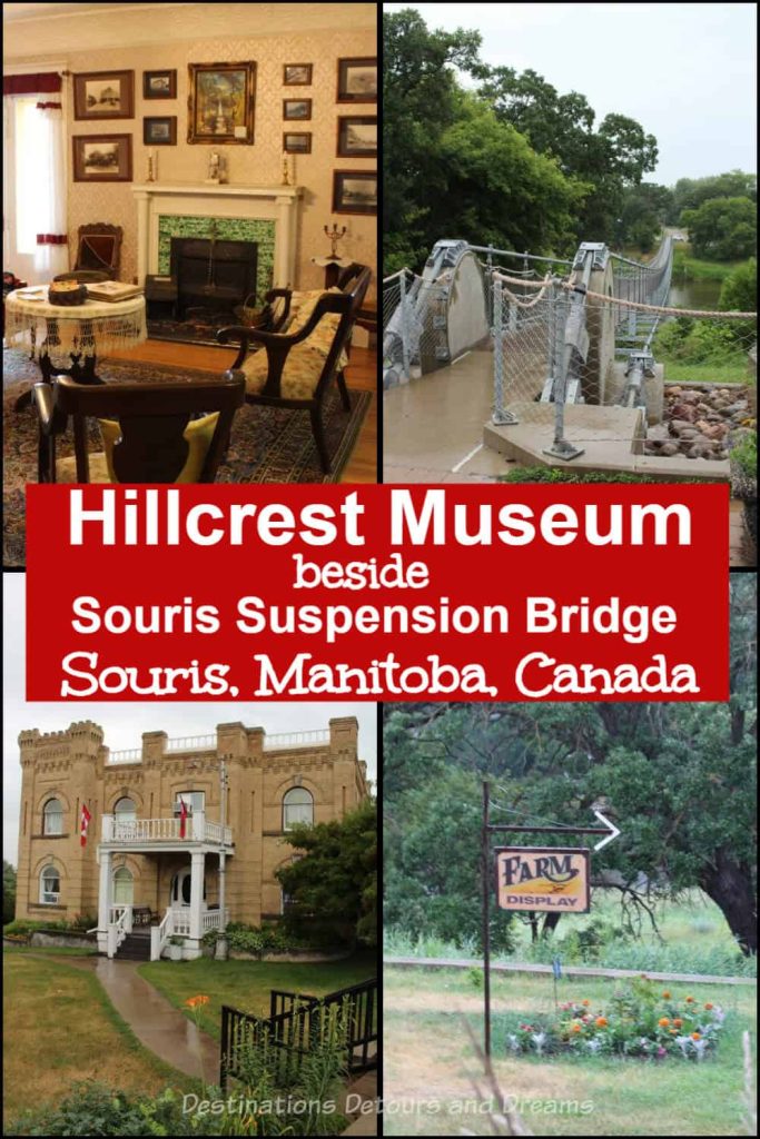 Hillcrest Museum and Souris Swinging Bridge - Grand house built in 1910 beside pedestrian suspension bridge is now a museum in Souris, Manitoba, Canada