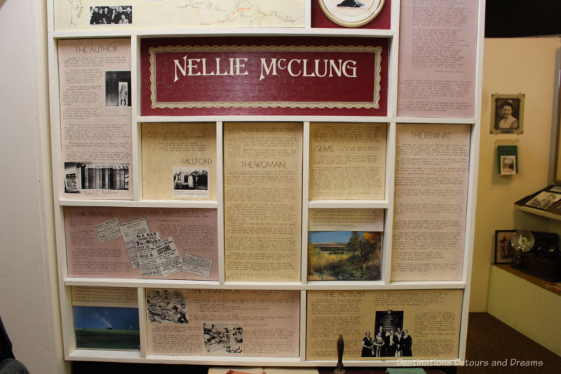 Sipiweske Museum Nellie McClung Museum board of information about suffragette Nellie McClung