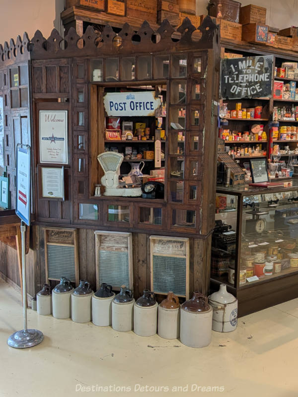 Museum exhibit recreates the post office window in a general store
