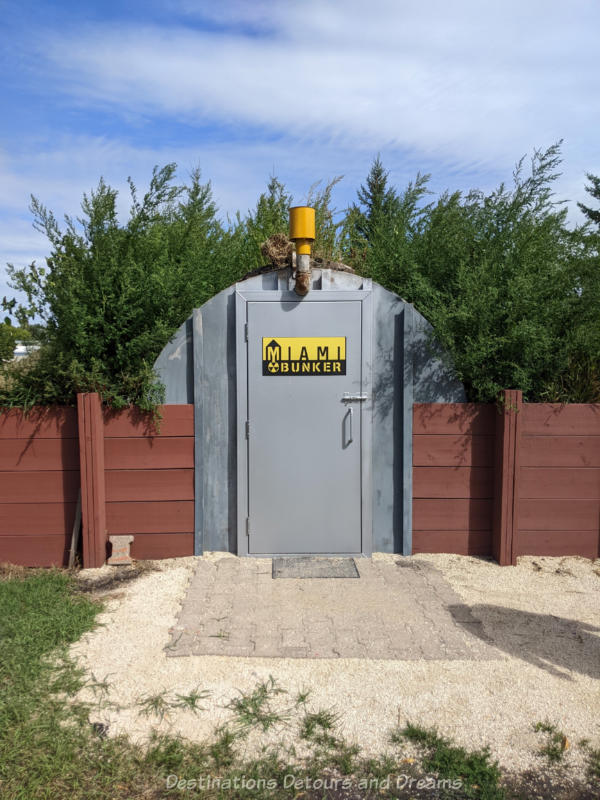 Cold war bunker on display on museum grounds